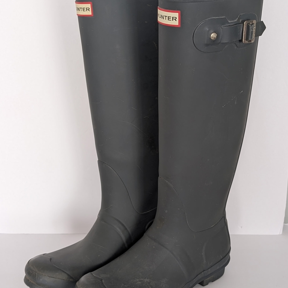 Hunter Black Tall Rain Boots